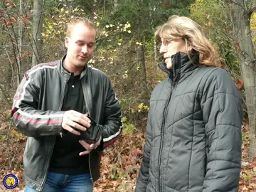 Hairy MILF Collects Multiple Facials in the Forest