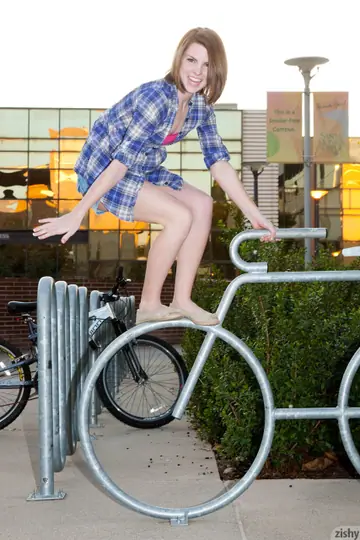 Aubrey Belle – Petite Redhead Strips to Panties Outdoors