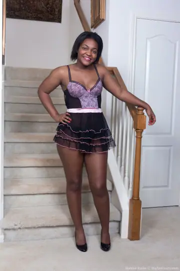 Ebony Woman with Big Tits Sheds Her Lingerie and Spreads Her Hairy Pussy
