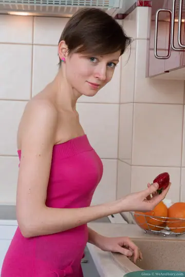 Lilu Rose – Petite Russian Brunette Undresses to Show Her Hairy Pussy