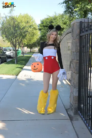 Tysen Rich – Skinny Blonde Poses in a Halloween Costume Outdoors