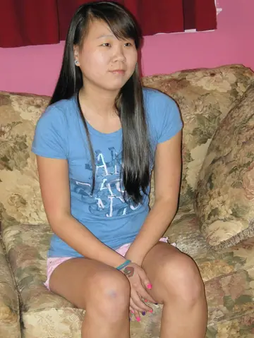 Petite Asian Woman Strips Out of Her Lingerie and Shorts