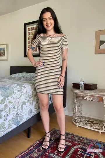 April Valentino – Brunette with Natural Tits Takes Anal Creampie and Spreads Her Pussy
