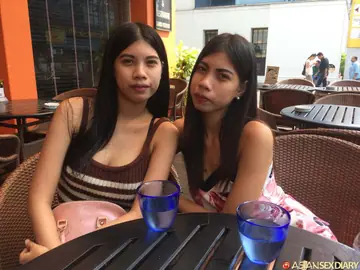 Asian Woman Strips Naked and Sucks Her Partner
