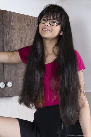 Brunette in Glasses and Panties Reveals Her Hairy Pussy in the Kitchen