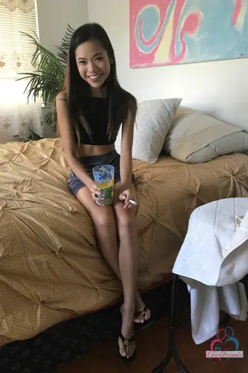 Vina Sky – Petite Asian Brunette Spreads Her Pussy Nude on the Beach in Socks