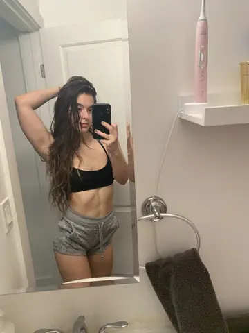 Abbie Maley – Thick Hairy MILF Strips for Mirror Selfies