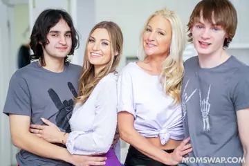 Kenzie Love – Busty MILFs Share a Man for Anal and Creampies