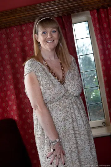 Pale Blonde MILF Shows Her Big Tits and Hairy Pussy
