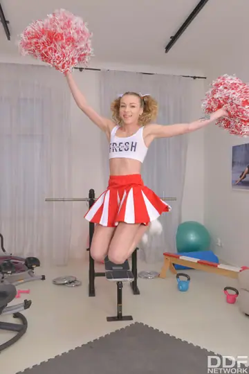 Angel Emily – European Blonde in Pigtails Strips Out of Her Uniform for Anal Threesome