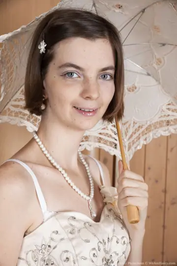 Lady Phanthom – Slim Brunette in Lingerie Spreads Her Hairy Pussy