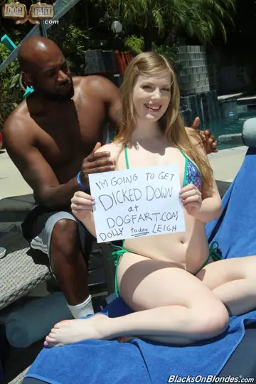 Dolly Leigh – Blonde with Big Natural Tits Fucks Interracial Poolside in a Bikini