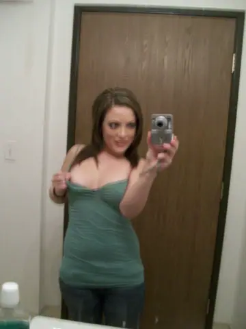Carmen Valentina – Brunette with Big Natural Tits Masturbates in the Mirror Selfie