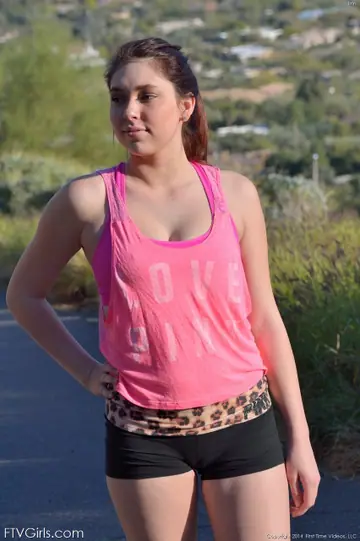 Aubrey Addison – Athletic Brunette Amateur Shows Her Big Natural Tits and Pussy Outdoors