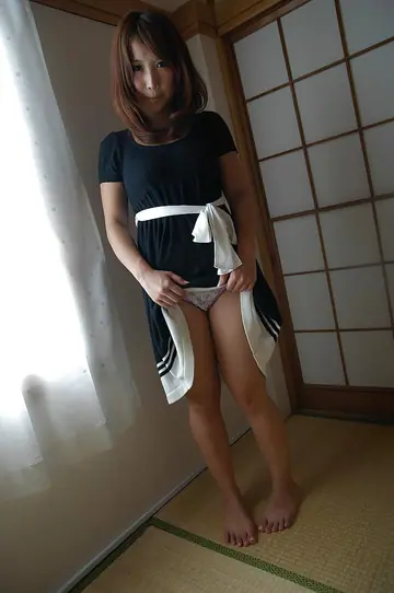 Hairy Japanese MILF Strips Out of Her Skirt and Lingerie and Spreads Her Pussy