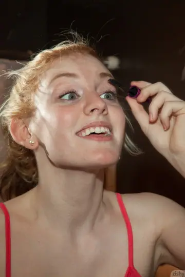 Wynn Leonard – Petite Pale Blonde in Glasses Strips and Flashes Her Big Tits in Public