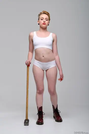 Miley May – Short-Haired Blonde in Panties Uses a Dildo on Herself