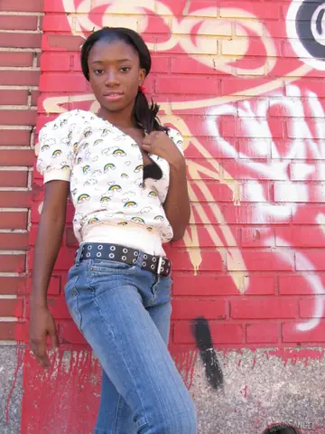 Ebony Woman Strips in a Back Alley Outdoors