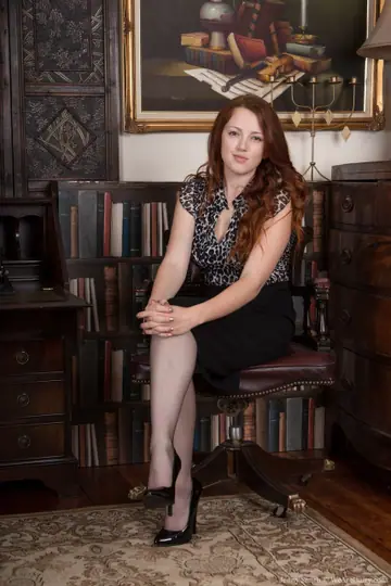 Jenny Smith – Busty British Redhead Strips Off Her Lingerie and Spreads Her Hairy Pussy