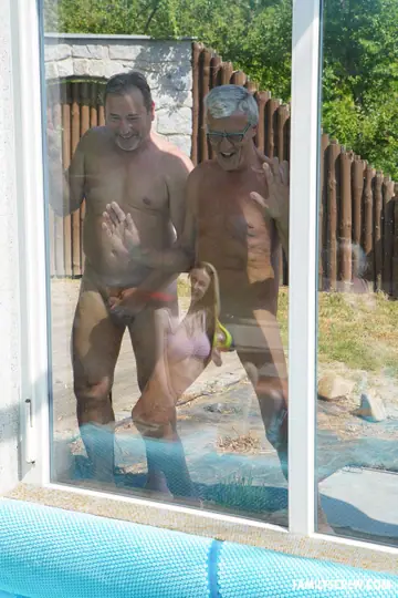 Mia Brown – Busty Blonde, Brunette and Redhead Fuck Poolside in Group