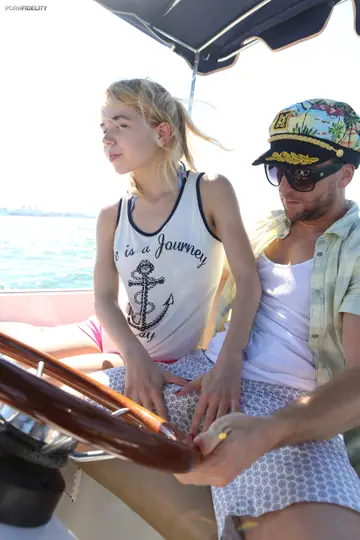 Slim Blonde in Glasses Deepthroats and Gets Fucked Outside