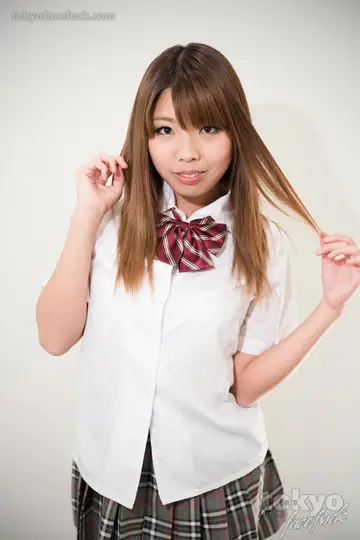 Rion Karina – Japanese Brunette in a Skirt Takes Anal and a Facial