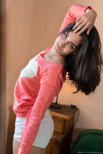 Brunette Undresses and Shows Her Extremely Hairy Pussy