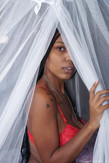 Sofia Cuty – Ebony Babe with Big Tits Spreads Her Hairy Pussy Wide