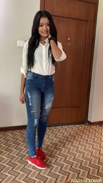 Thai Babe in Lingerie and Jeans Gets Fucked Missionary POV