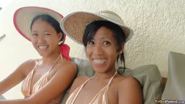 Slim Filipina Brunettes Share a Cock in POV Threesome