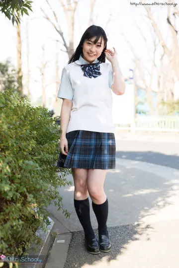Ai Minano – Japanese Brunette Lifts Her Skirt and Fingers Outdoors in Socks
