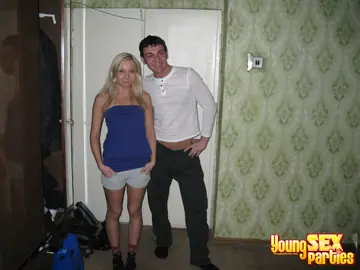 Dulsineya – Amateur European Blonde in Panties Sucks Cock in Foursome