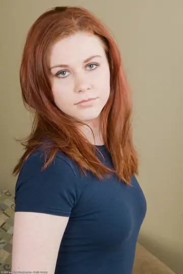 Pale Redhead PAWG Strips and Fingers Her Pussy Gently