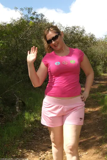 BBW MILF Strips Outdoors and Flashes Her Big Tits