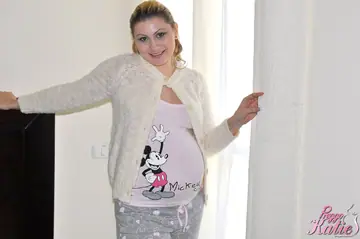 Pregnant PAWG Strips Out of Her Panties in the Bathroom