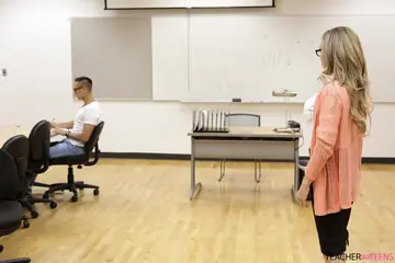 Pristine Edge – Busty Blonde MILF in Glasses Gives a Titjob Before Anal Sex