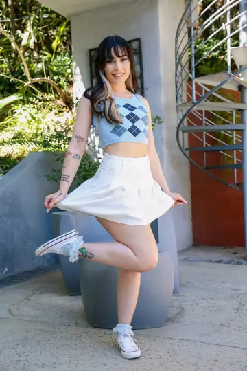 Aria Lee – Asian Brunette in a Skirt Takes Interracial Sex