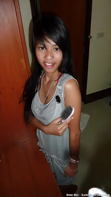 Thai Babe with Big Tits Spreads Her Pussy in the Bathroom