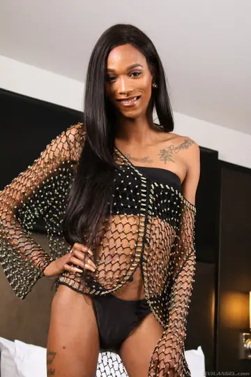 Slim Ebony Trans Woman Has Sex with Her Partner