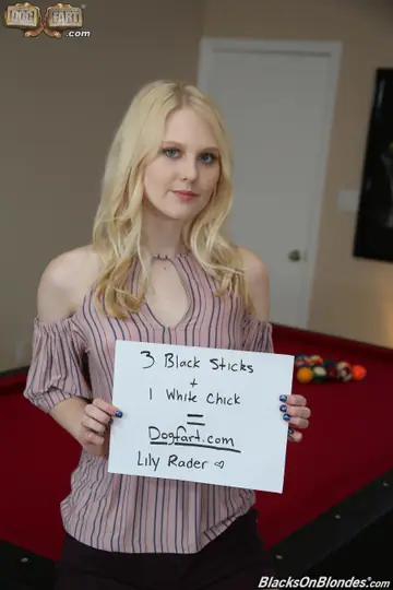 Lily Rader – Skinny Blonde Takes Three Black Cocks in a Group Session
