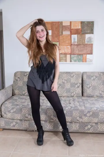 Thick Redhead Strips Out of Her Yoga Pants to Spread Her Hairy Pussy