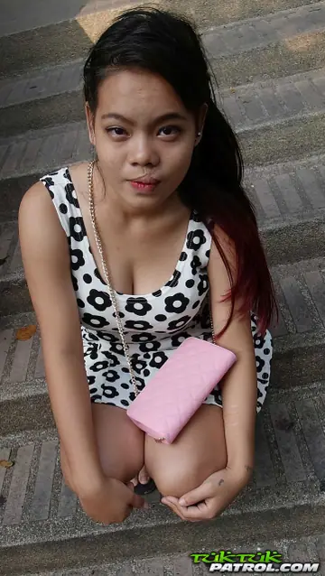 Thai Brunette in a Skirt Has Anal Sex Doggy Style