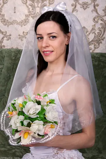 Maria Rosa – Latina Bride Strips Off Her Wedding Dress in Stockings