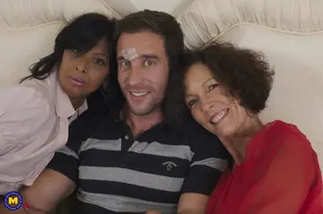 European MILFs Share a Man in a Threesome