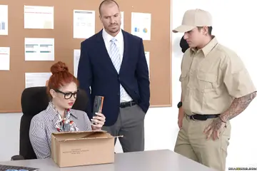 Lennox Luxe – Busty Redhead Seduces a Boss for a Titjob and a Cumshot in the Office