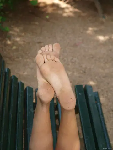 Petite Mature Woman Spreads Her Trimmed Pussy Outdoors