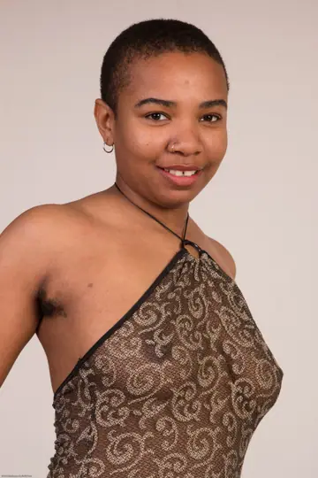 Ryder Cruise – Ebony Brunette Strips and Shows Her Hairy Pussy