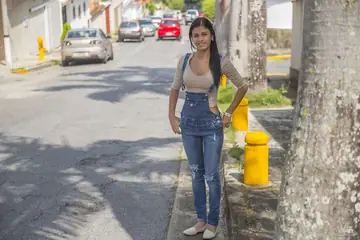 Denisse Gomez – Tattooed Latina Brunette Poses Outdoors in Jeans