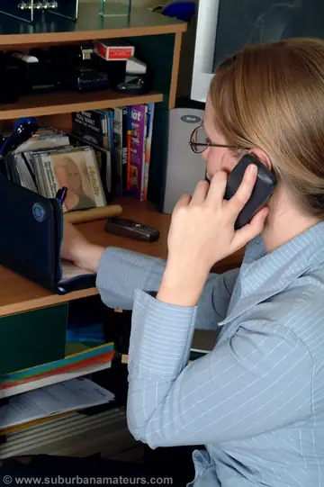 All Ruth – Thick European Secretary in Stockings and Glasses Uses a Dildo at the Office