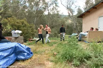 Chastity Lynn – Blonde Takes Anal and Blowjob Outdoors in Group Sex